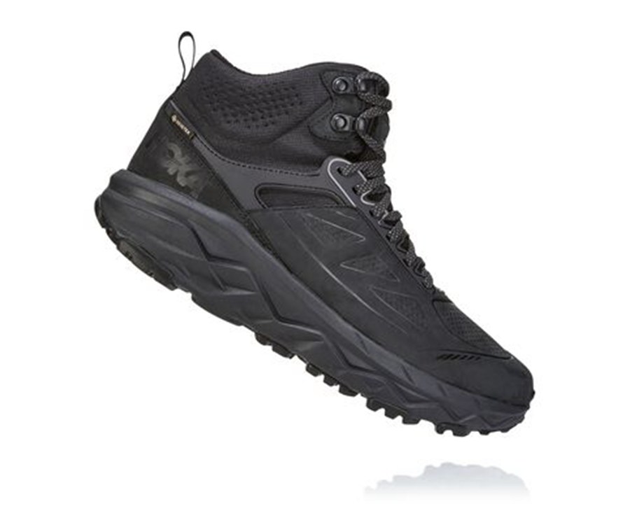 Hiking Boots Mens - Hoka One One Challenger Mid GORE-TEX - Black - LVNYIQF-56